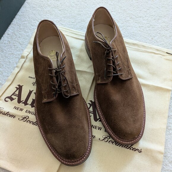 Alden Plain Toe Blucher in Snuff Suede, 10D - Picture 1 of 14